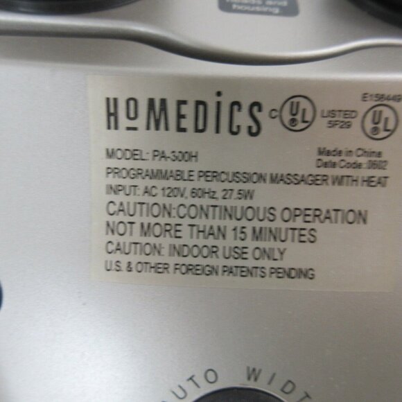 HoMedics Programmable Percussion Massager Heat PA-300H Complete TESTED Working - Picture 13 of 15